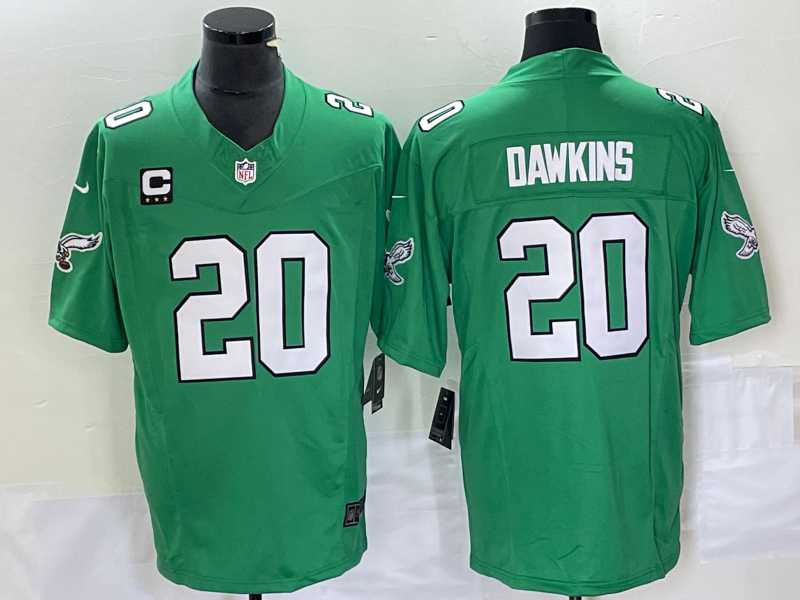 Men%27s Philadelphia Eagles #20 Brian Dawkins Green 2023 F.U.S.E. Vapor Untouchable With C Patch Stitched Football Jersey->philadelphia eagles->NFL Jersey